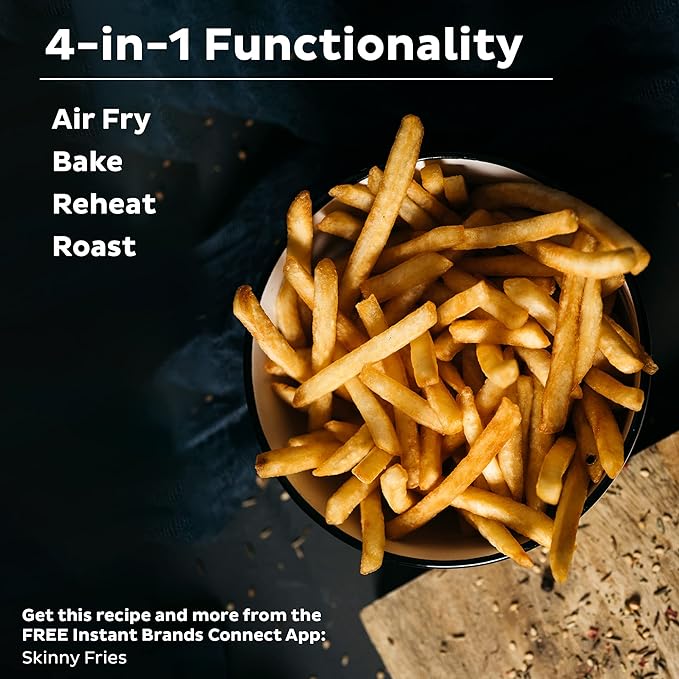 Instant Pot Vortex 2QT Mini Air Fryer,Small Air fryer that Crisps,Reheats, Bakes, Roasts for Quick Easy Meals,Includes over 100 In-App Recipes,is Dishwasher-Safe,from the Makers of Instant Pot, White