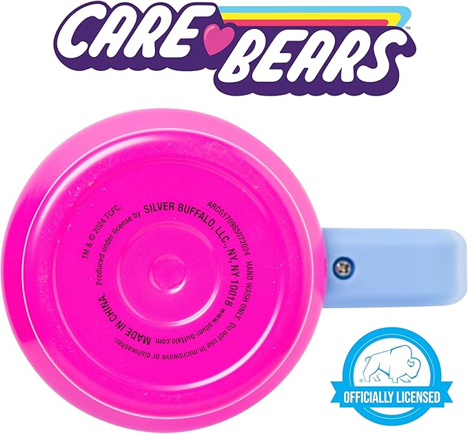 Silver Buffalo Care Bears Ombre Stainless Steel Travel Tumbler With Handle, Lid, and Reusable Straw | Holds 40 Ounces