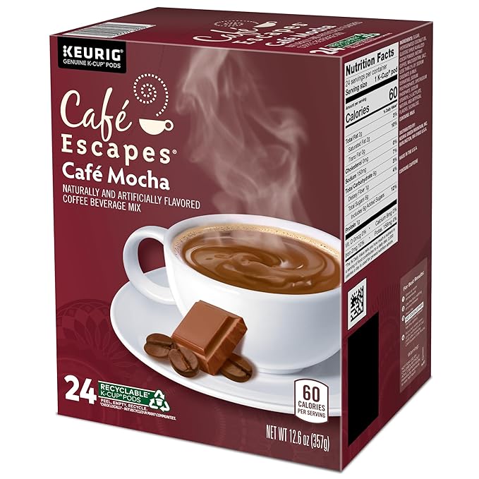 Cafe Escapes Cafe Mocha Keurig Single-Serve K-Cup Pods, 96 Count