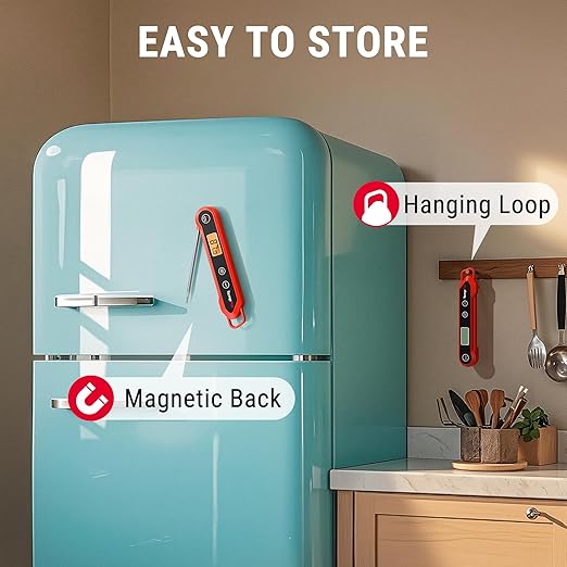 ThermoPro TempPro 3-Sec Instant Read Digital Meat Thermometer, ±0.9°F Accuracy, Waterproof & Backlight Food Thermometer for Cooking, Oil Fry Candy Meat Probe for Kitchen, BBQ, Oven, Grill, Smoker