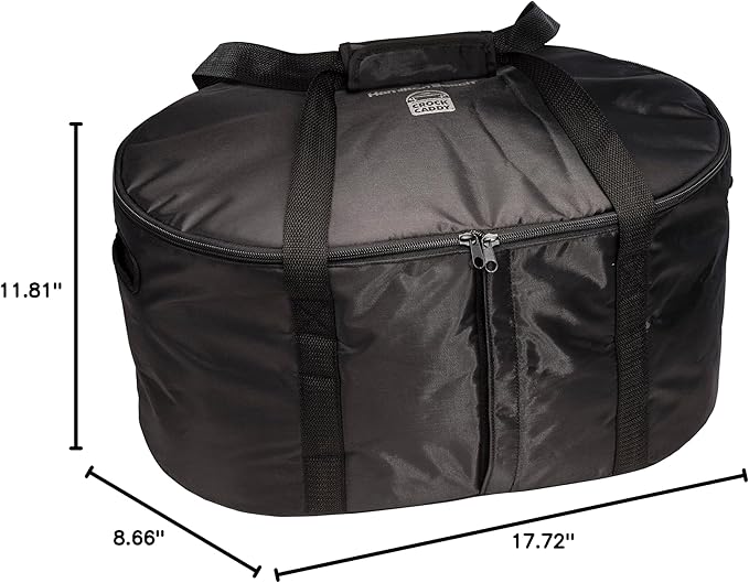 Hamilton Beach Portable Slow Cooker Travel Bag, Insulated Carrier Case for 4, 5, 6, 7 & 8 Quart Crock, Internal Mesh Net Holds Pot in Place, Compatible With Other Brands, Black (33002)