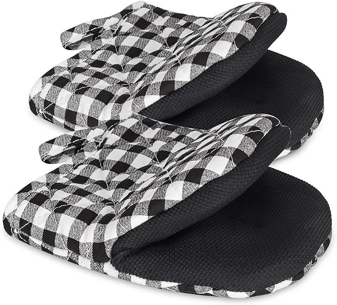 1 Pair Short Oven Mitts, Heat Resistant Silicone Kitchen Mini Oven Mitts for 500 Degrees, Non-Slip Grip Surfaces and Hanging Loop Gloves, Baking Grilling Barbecue Microwave Machine Washable