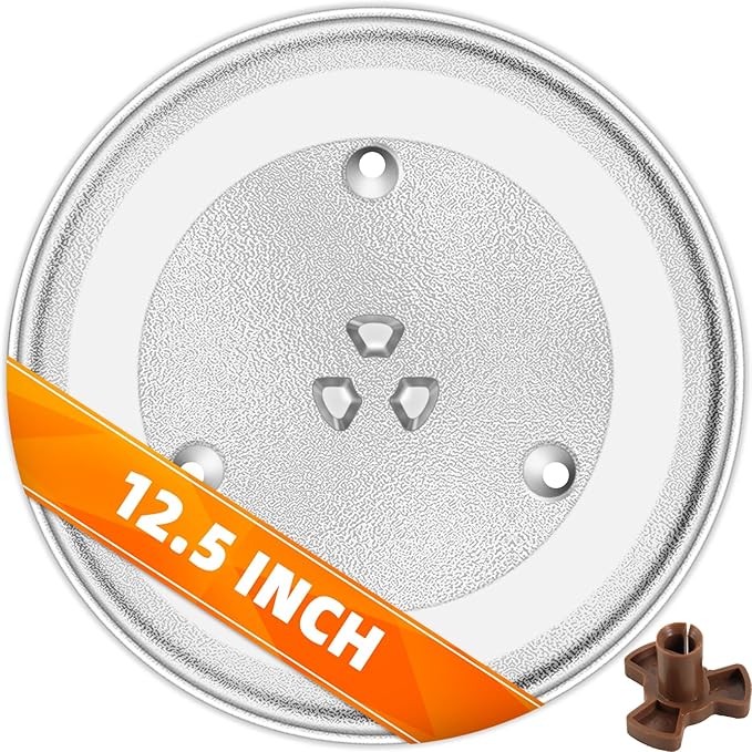 12.5’’ Microwave Glass Tray Compatible with Samsung, GE and Hotpoint - The Exact Replacement Part of WB39X10002/ WB48X10005/ WB49X10069/ WB39X10003 – Dishwasher Safe