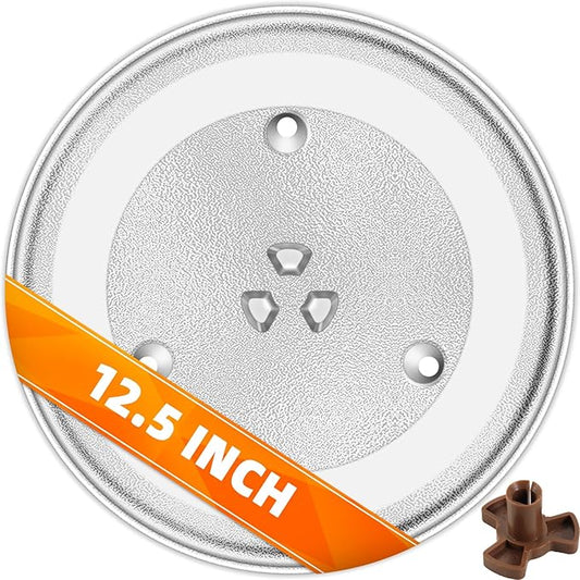 12.5’’ Microwave Glass Tray Compatible with Samsung, GE and Hotpoint - The Exact Replacement Part of WB39X10002/ WB48X10005/ WB49X10069/ WB39X10003 – Dishwasher Safe