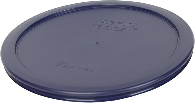 Pyrex 7402-PC 6/7 Cup Dark Blue Round Plastic Food Storage Replacement Lid - Made in USA