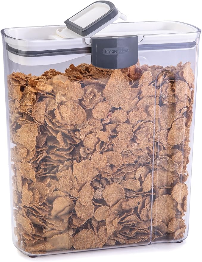 Progressive International ProKeeper Cereal Storage Container, 3-Quart, Airtight Seal, Dishwasher Safe, BPA-Free Plastic (Pack of 6)