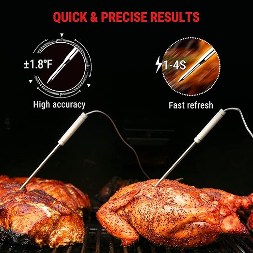 ThermoPro Meat Thermometer Wireless TP28 with Dual BBQ Probe, Grill Thermometer for Outside Grill, Meat Thermometer for Smoker Oven Grill, Digital Food Thermometer for Beef Turkey Lamb