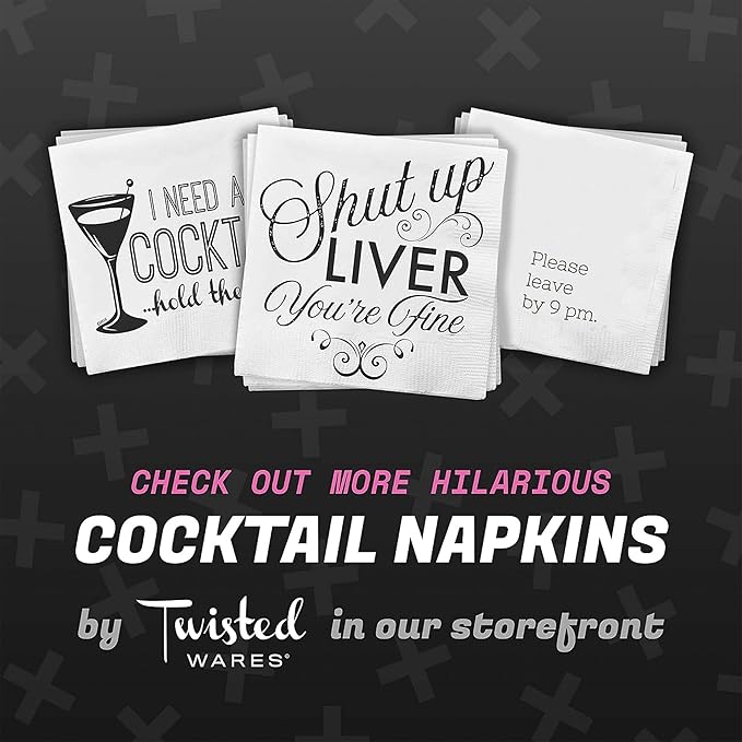 Twisted Wares Funny Christmas Cocktail Napkins – “WHERE MY HOs AT” – 3-Ply Holiday Beverage Napkins for Parties, Décor & Gifting – 5”x5” (20-Pack)