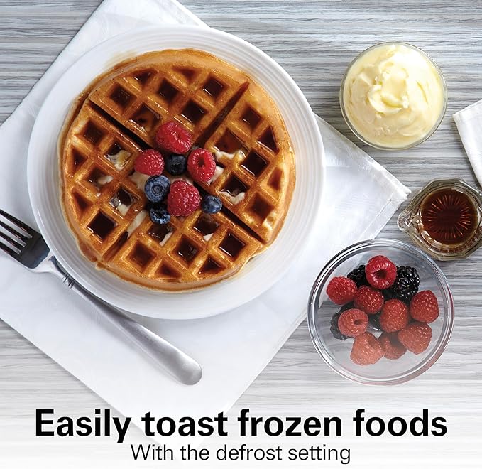 Hamilton Beach 2 Slice Extra Wide Slot Toaster with Bagel & Defrost Settings, Shade Selector with 7 Browning Levels, Toast Boost, Auto Shutoff, Black & Stainless Steel (22633)