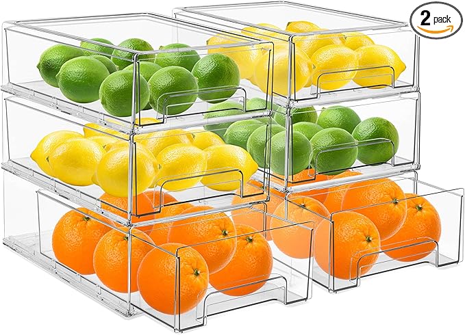 Sorbus Medium Clear Storage Drawers (6 Pack)