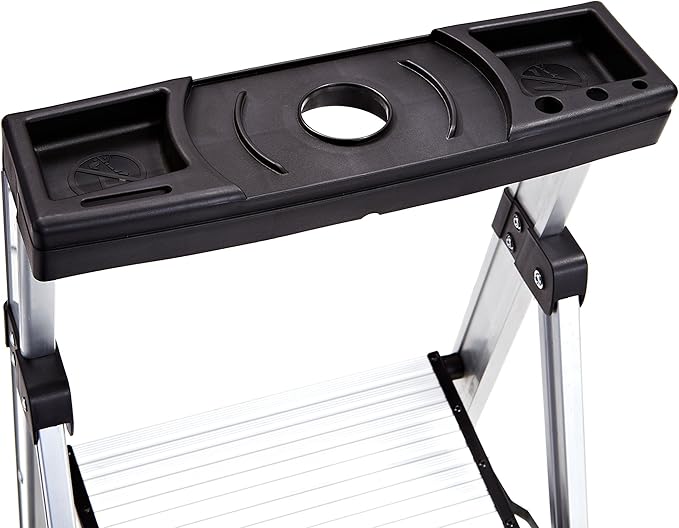 Rubbermaid 5.5 ft. Step Ladder, Aluminum Lightweight with Project Top, Silver, Tested to US Safety Standards, No Assembly Required