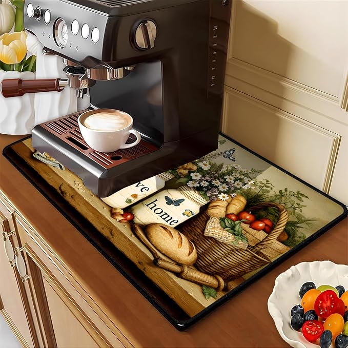 armhouse Floral Bread Stove Top Cover 28.3 x 20.5 Inches, Heat Resistant Glass - Image 3