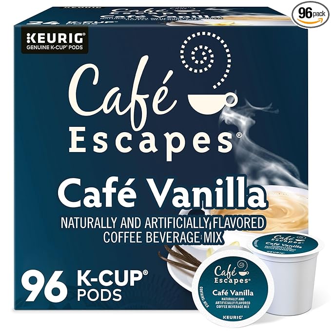 Cafe Escapes Cafe Vanilla, Keurig Single-Serve K-Cup Pods, 96 Count
