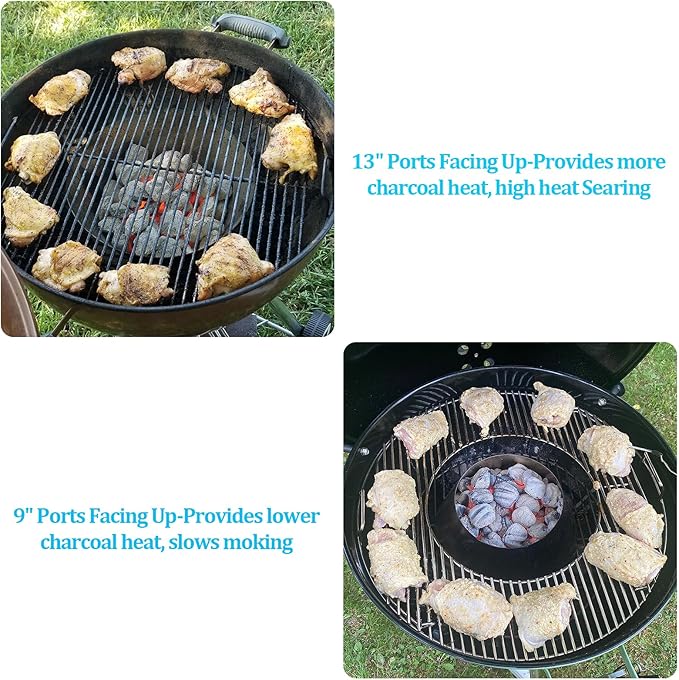 BBQ Whirlpool for Weber Kettle 22/26.75 WSM Smokey Mountain,XL Kamado,XL Big Green Egg,Stainless Steel Barbecue Charcoal Grill