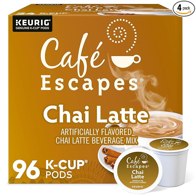 Cafe Escapes Chai Latte Keurig Single-Serve K-Cup Pods, 96 Count