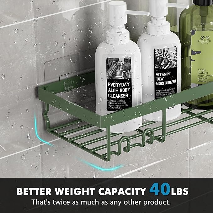 Moforoco Adhesive Shower Caddy Organizer Shelves Rack - 5 Pack Corner Bathroom Storage Organization, Home & Kitchen Decor Inside RV Accessories, Hanging First Apartment Household Camper Essentials