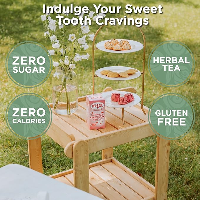 Red Rose Sweet Temptations Dessert Tea Hot Chocolate with Marshmallow, Zero Carbs, Zero Sugar Bursting with Flavor Caffeine-Free Delicious Beverage Herbal Tea, 18 Count Naturally Flavored Herbal Tea Pack of 2