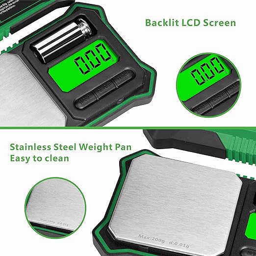 Fuzion Digital Pocket Scale, 200g x 0.01g Jewelry Gram Scale, 6 Units Conversion, LCD Back-Lit Display, Use for Jewelry/Medicine/Food/Powder/Herb(Battery Included)