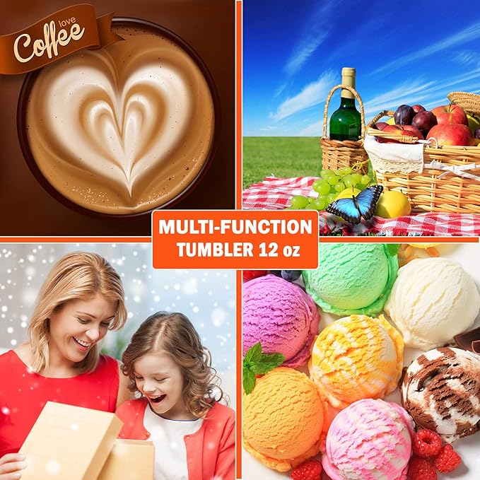 CHILLOUT LIFE 12 oz Stainless Steel Wine Tumblers 2 Pack - Double Wall Vacuum Insulated Wine Glasses Cups with Lids and Straws Set Keeping Cold & Hot for Coffee, Beer, Ice Cream - Colorful Rainbow