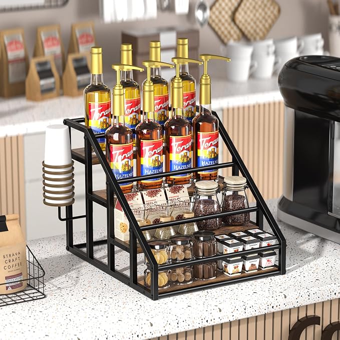 Coffee Syrup Rack Organizer, Spice Racks, Syrup Bottle Holder Stand - Image 2