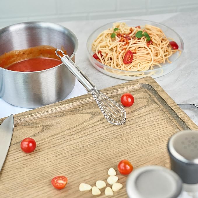 Restaurantware-German Standard 7.3 Inch French Whisk, 1 Dishwashable Kitchen Wire Whisk - Ergonomic Handle, Durable, Stainless Steel French Whip, For Blending, Stirring, Mixing Of Ingredients