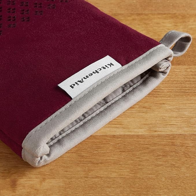 KitchenAid Asteroid Oven Mitt Set, 7"x12.5", Boysenberry Purple, 2 Piece
