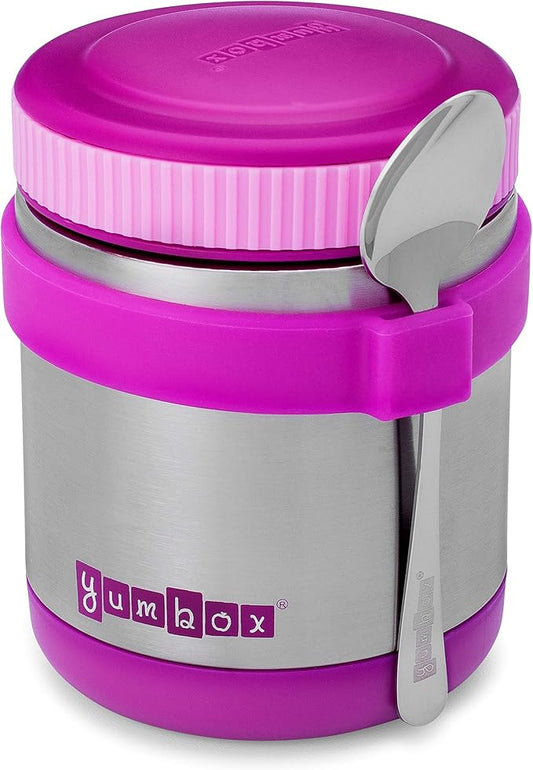 Yumbox Zuppa Leak-Proof Insulated Food Jar, 14 oz (1.75 cups), Triple Insulated Stainless Steel, Keeps Food Hot for 6 Hours, Cold for 12 Hours, Wide Mouth with Removable Utensil Band, Bijoux Purple