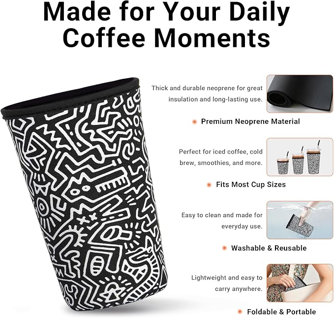 Iced Coffee Sleeve Reusable Large 30-32oz - Image 3