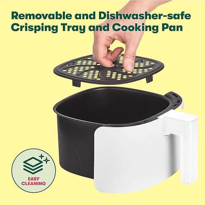 BELLA 2.9QT Touchscreen Air Fryer, No Pre-Heat Needed, No-Oil Frying, Fast Healthy Evenly Cooked Meal Every Time, Dishwasher Safe Non Stick Pan and Crisping Tray for Easy Clean Up, Matte White