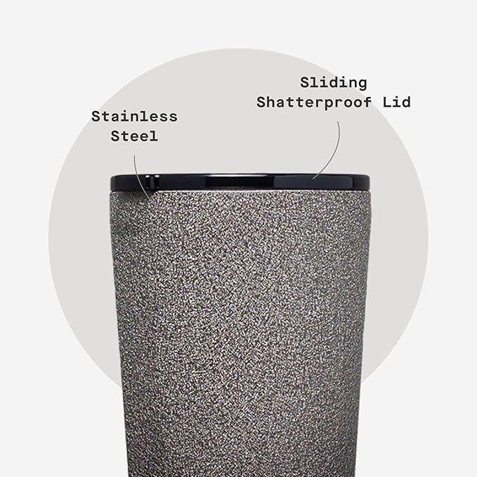 Corkcicle Classic Tumbler - Keeps Drinks Cold for 9 Hours & Hot for 3 - Triple-Insulated Stainless Steel - Holiday Tumbler Gift - 16 oz - Steel Shadow