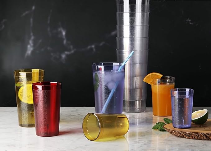 New Star Foodservice | Restaurant-Grade Beverage Tumblers (Red Set of 12, 20 oz)