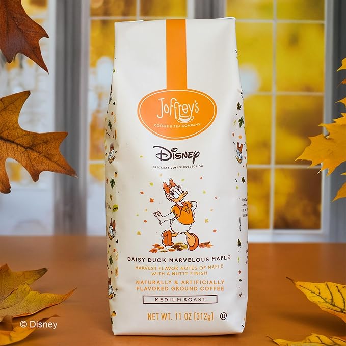 Joffrey's Coffee - Disney Daisy Duck Marvelous Maple Flavored Arabica Ground Coffee, Disney Specialty Collection, Artisan Medium Roast, Rich & Smooth Taste (11oz)