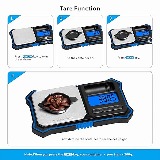 Fuzion Digital Pocket Scale, 200g x 0.01g Jewelry Gram Scale, 6 Units Conversion, LCD Back-Lit Display, Use for Jewelry/Medicine/Food/Powder/Coins(Battery Included)