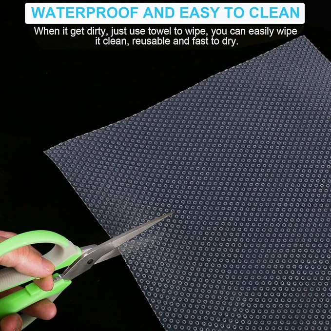 8 PCS Refrigerator Mats, EVA Refrigerator Liners for Shelves Washable Can Be Cut Fridge Shelf Liner Waterproof Fridge Pads Mat Drawer Table Placemats (Clear)