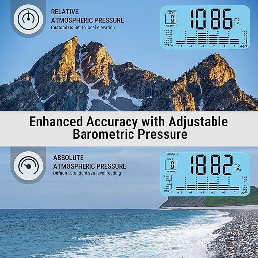ThermoPro TP280 1000FT Home Weather Stations Wireless Indoor Outdoor Thermometer, Indoor Outdoor Weather Stations with Accurate Sensor, Inside Outside Weather Thermometer Barometer with Forecast