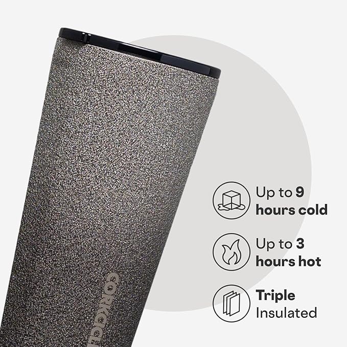 Corkcicle Classic Tumbler - Keeps Drinks Cold for 9 Hours & Hot for 3 - Triple-Insulated Stainless Steel - Holiday Tumbler Gift - 16 oz - Steel Shadow