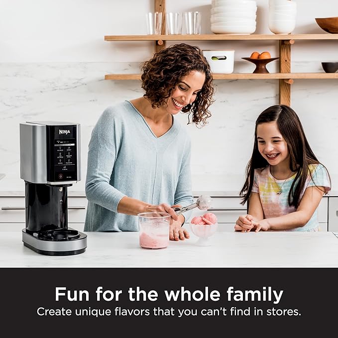 Ninja CREAMi Ice Cream Maker for Gelato, Mix-ins, Milkshakes, Sorbet, Smoothie Bowls, 7 One-Touch Programs, with (2) Pint Containers & Lids, Compact Size, Perfect for Kids, Orange Mango, NC301AO