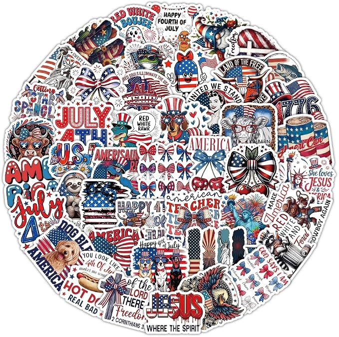 60PCS 4th of July Stickers, American Flag Patriotic Stickers, God Bless America - Image 8
