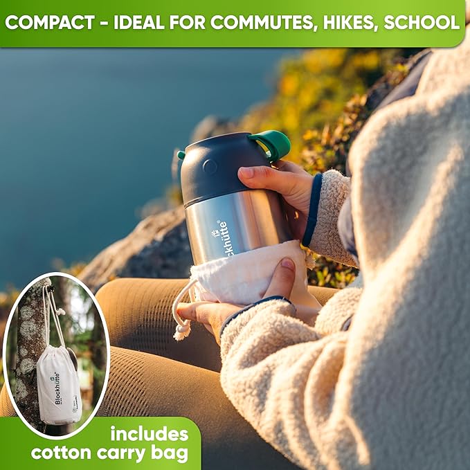 Blockhütte Food Thermos for Adults - 24 oz | Wide Mouth Thermos for Soup with Spork & Brush | Stainless Steel Thermal Lunch Box 14h Hot | Insulated Lunch Containers for Travel, Work, School