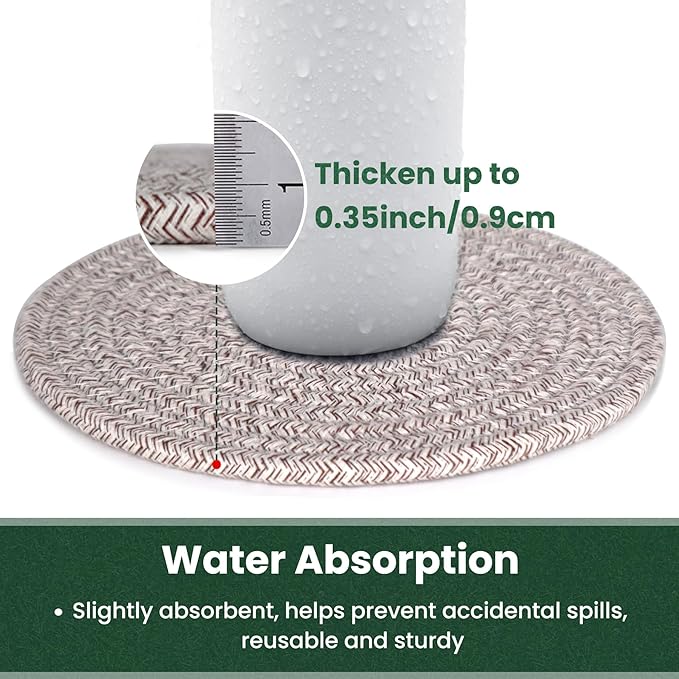 8 Inch Trivets for Hot Dishes, Hot Pots and Pans, Thick Heat Resistant Large Coaster for Kitchen, Hot Pads, Kitchen Essentials, Kitchen Decor for Table & Countertop with Storage Basket, 5 Pcs