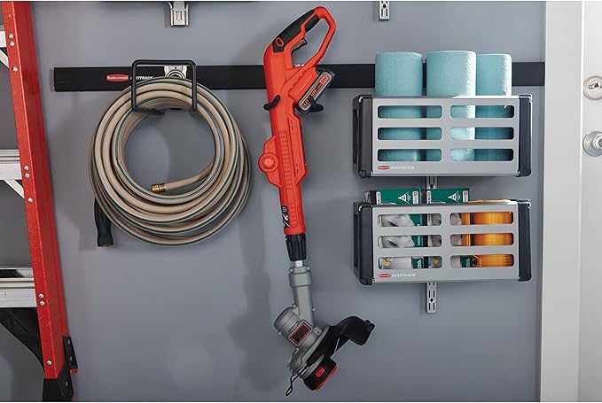 Rubbermaid FastTrack Rail Access Bin Garage Organization Bin for Sports Equipment/Gardening Supplies/Shed/Home/Garage/Item Storage