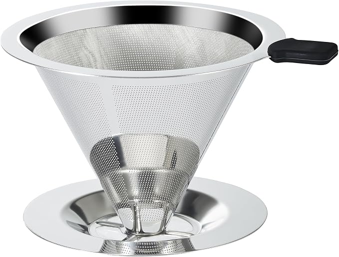Pour Over Coffee Dripper Slow Drip Paperless Coffee Filter, Double Mesh by YMMIND