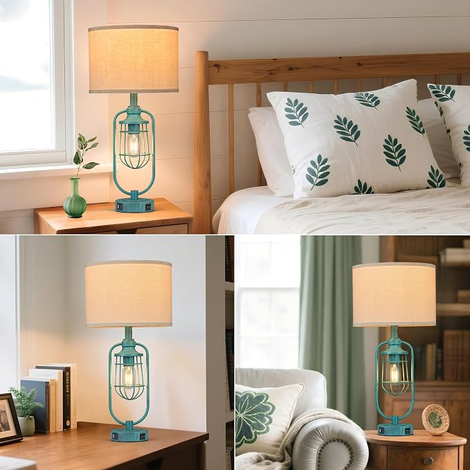 Table Lamps for Living Room End Table Set of 2, Farmhouse Lamps for Night Stands - Image 4