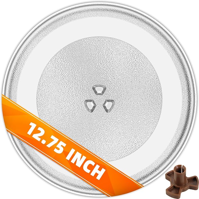 CalPalmy 12.75" Microwave Turntables Compatible with Whirlpool, Kenmore, LG, GE, Sears 12-3/4" Microwave Glass Plate, Replaces Microwave Glass Turntable of 1B71961F/507049/WB49X10074/1B71961H