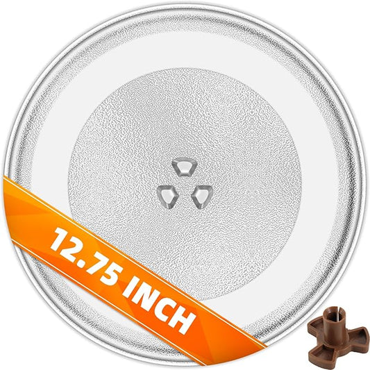 CalPalmy 12.75" Microwave Turntables Compatible with Whirlpool, Kenmore, LG, GE, Sears 12-3/4" Microwave Glass Plate, Replaces Microwave Glass Turntable of 1B71961F/507049/WB49X10074/1B71961H