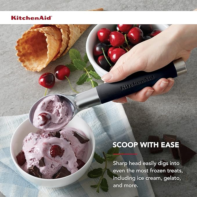 KitchenAid KO117OHOBA Gourmet Ice Cream Scoop,Matte Black
