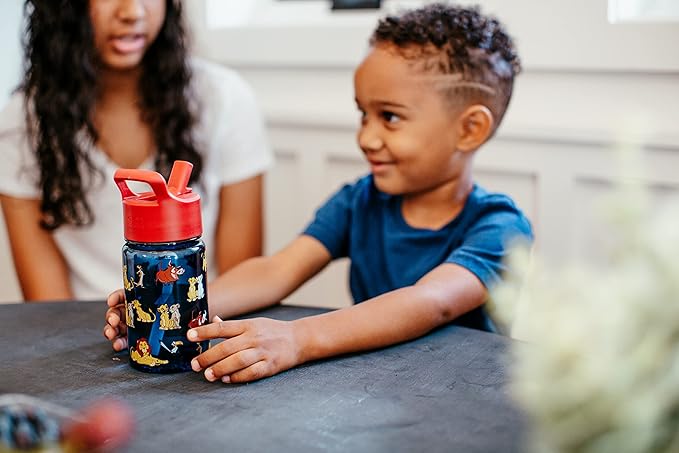 Simple Modern Disney Mickey Mouse Kids Water Bottle Plastic BPA-Free Tritan Cup with Leak Proof Straw Lid | Reusable and Durable for Toddlers, Boys | Summit Collection | 12oz, Mickey Mouse Retro