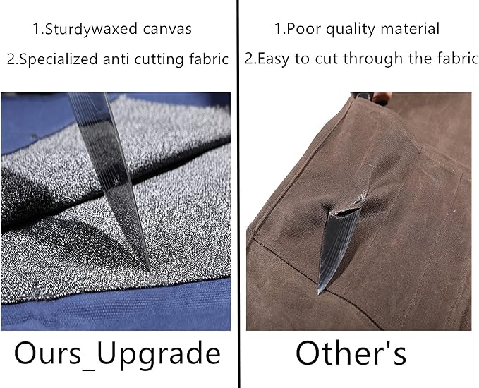 Denifiter Knife Cases Organizer-Durable Waxed Canvas With Cut Resistant Lining -knife Roll 5 Pockets (Black-One)