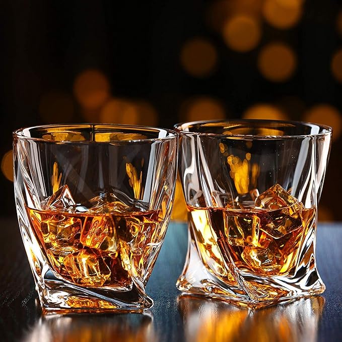 DeeCoo Premium 10, 11 OZ Scotch Glasses - Old Fashioned Whiskey Glasses/Style Glassware for Bourbon/Rum/Bar Tumbler Set of 6
