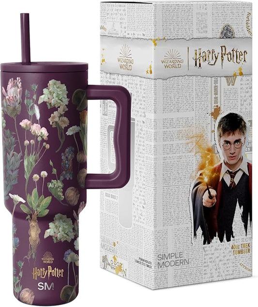 Simple Modern Harry Potter 40 oz Tumbler with Handle and Straw Lid | Insulated Reusable Stainless Steel Water Bottle Travel Mug | Gift for Women Men Him Her | Trek Collection | 40oz | Herbology